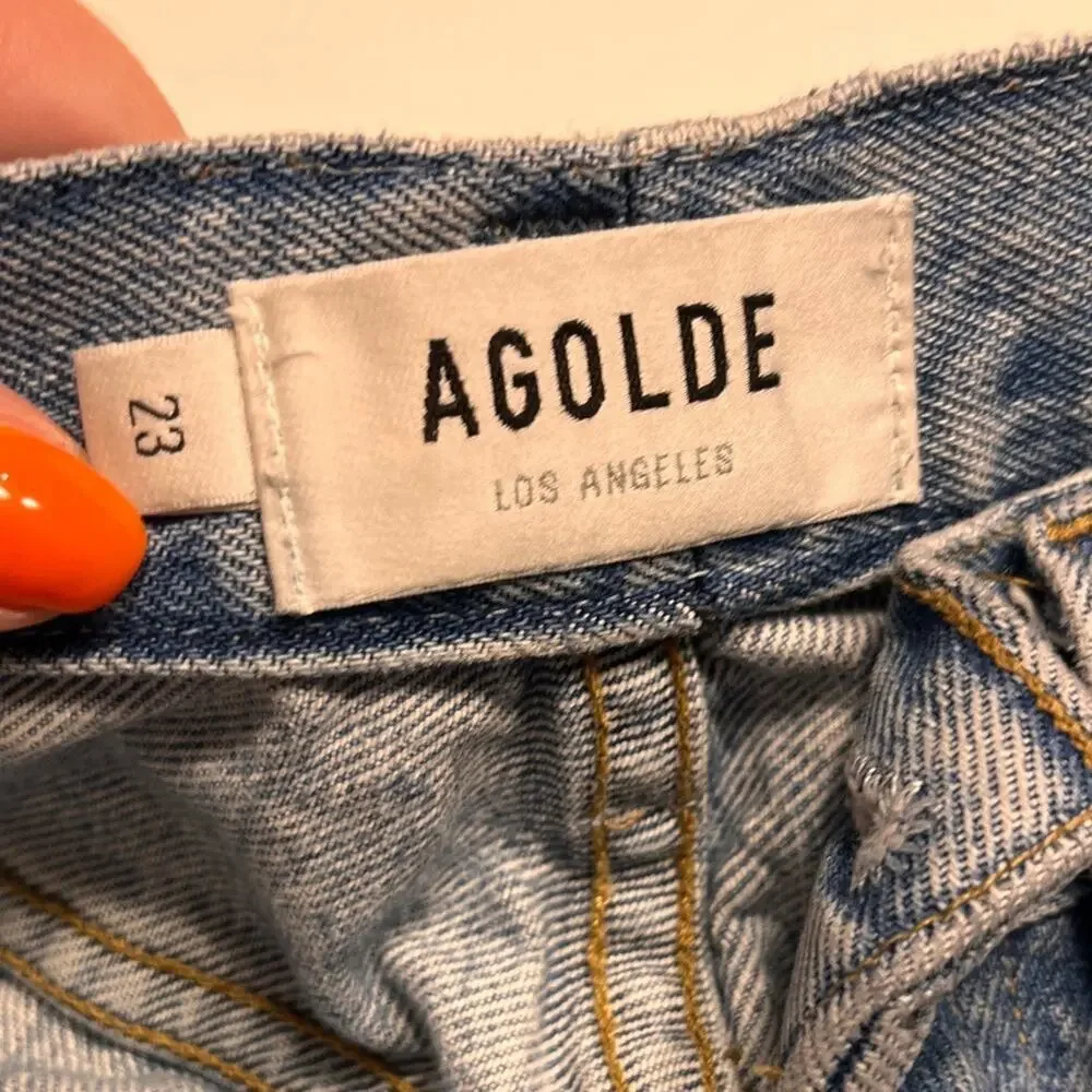 Agolde Riley High Rise Button Fly Jeans Size 23 - Picture 8 of 13